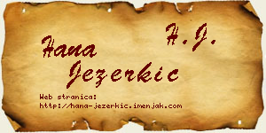Hana Jezerkić vizit kartica